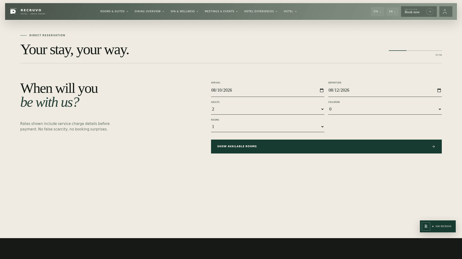 Adera Command hotel operations interface